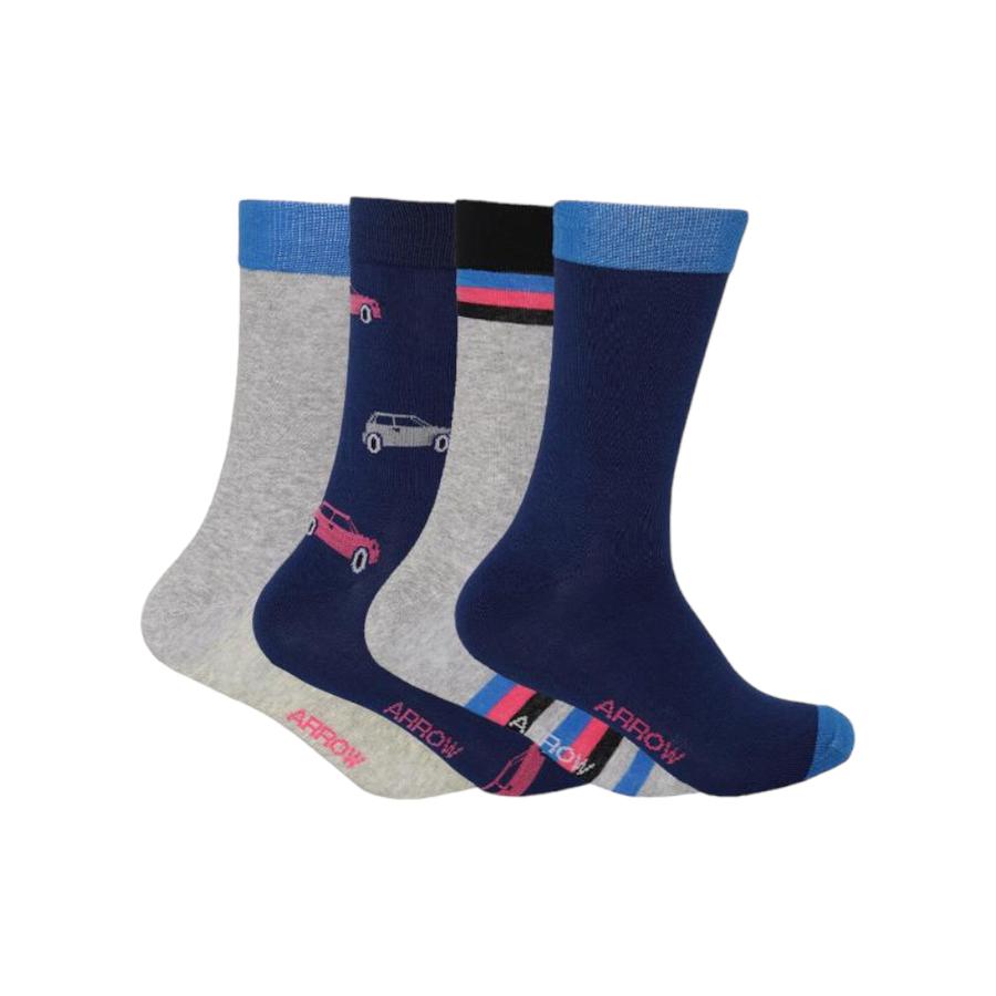 Calcetines Hombre Pack 4 Arrow Design Multicolor Azul