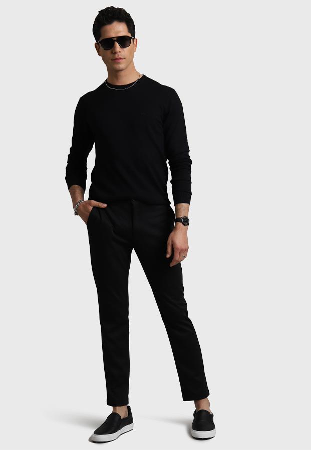 Sweater Cuello Redondo Arrow Hombre Negro