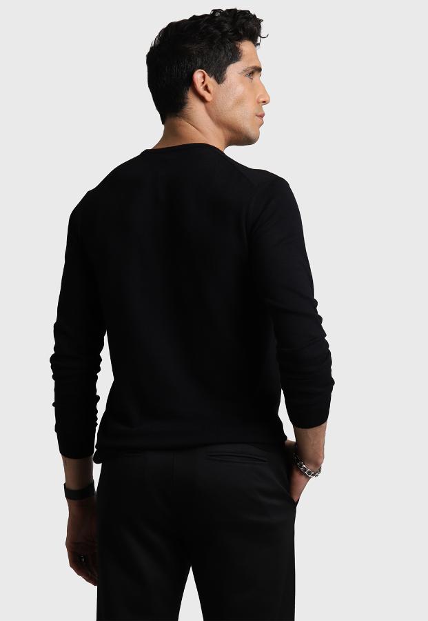 Sweater Cuello Redondo Arrow Hombre Negro