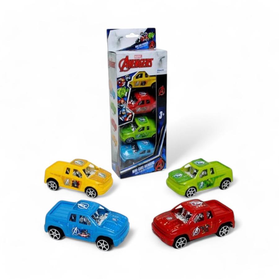 Pack 4 Mini Camionetas Marvel Avengers