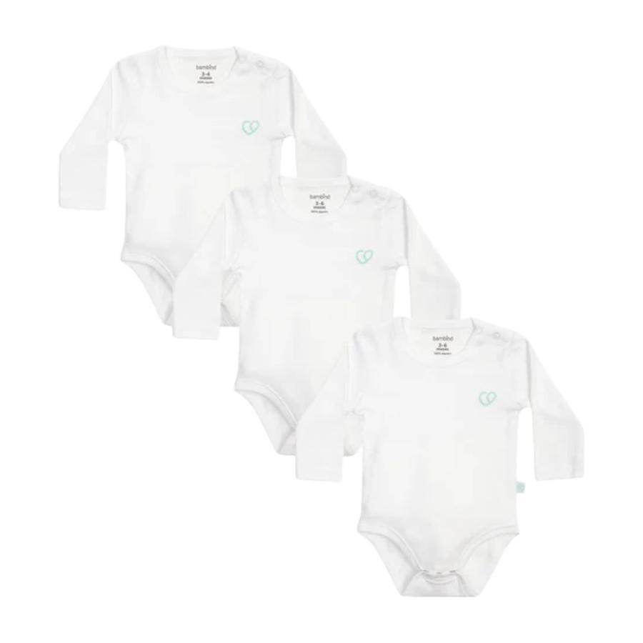 Set 3 Piluchos Body Bebé Unisex Bambino Blanco