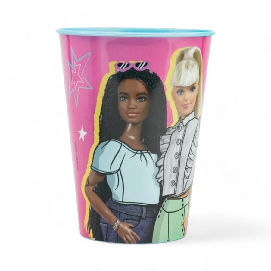 Vaso Infantil Plastico Barbie 260 Ml Rosado