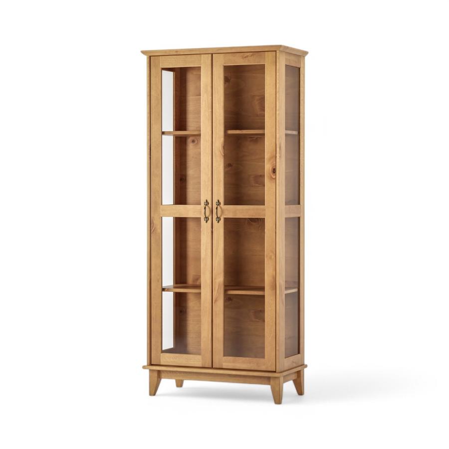 Vitrina Cristalera Baum Bella 2 Puertas 4 Repisas Café Roble