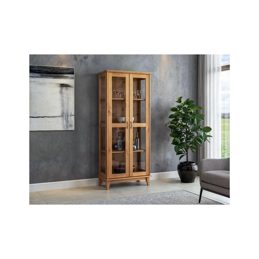Vitrina Cristalera Baum Bella 2 Puertas 4 Repisas Café Roble