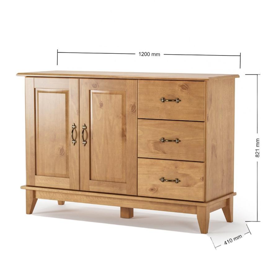 Buffet Baum 1200 Bella 2 Puertas 3 Cajones Café Acacia