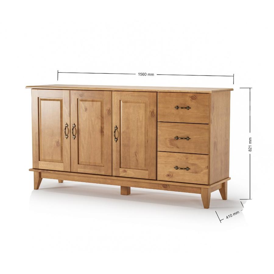 Buffet Baum 1560 Bella 3 Puertas 3 Cajones Café Acacia 