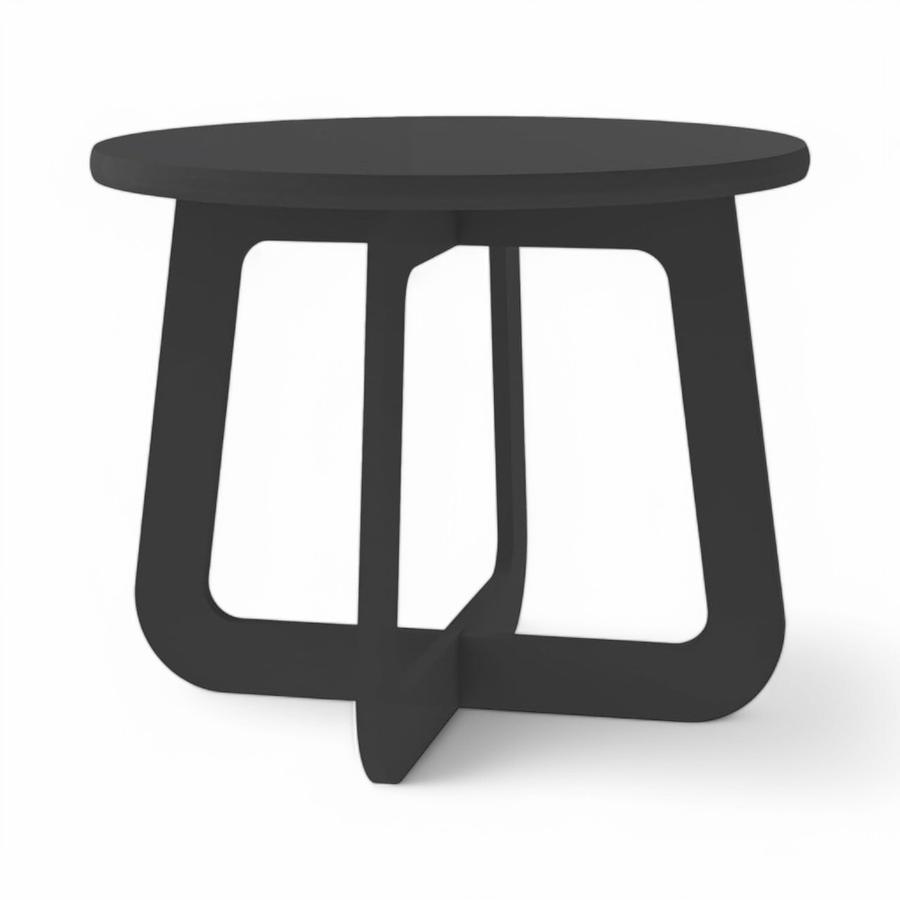 Mesa de Centro Minimalista Redonda Madera Grafito