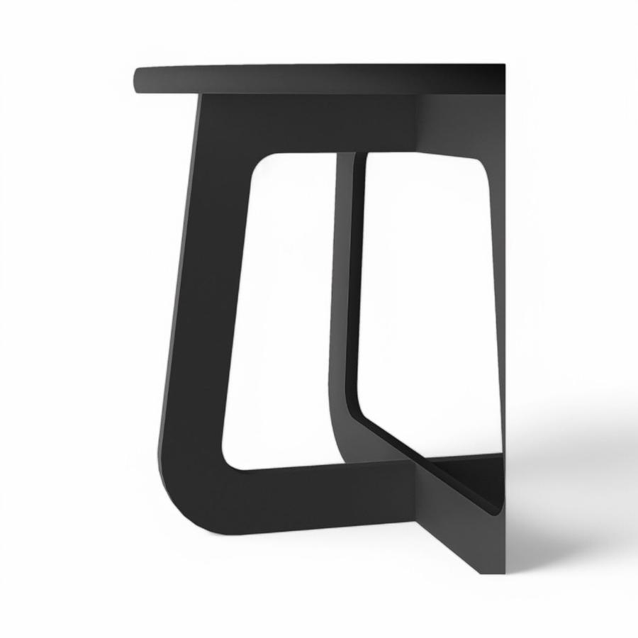 Mesa de Centro Minimalista Redonda Madera Grafito