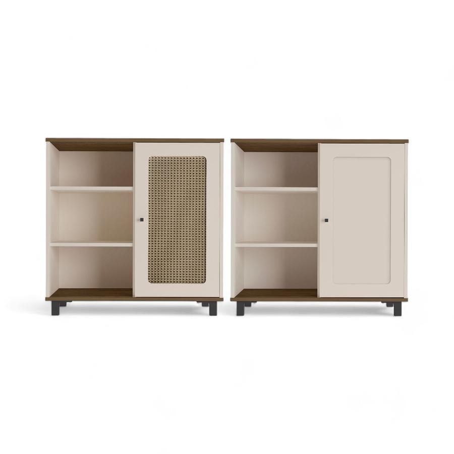 Buffet Baum Charlotte 80x80 Cm Café Roble/Blanco