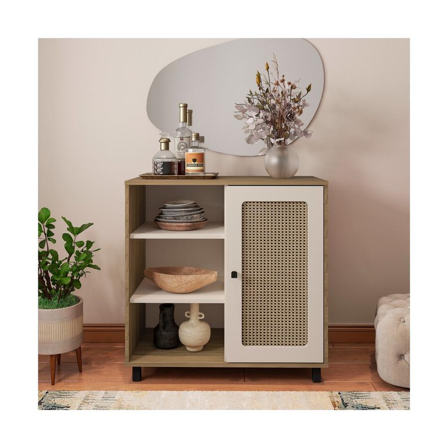 Buffet Baum Charlotte 80x80 Cm Café Roble/Blanco
