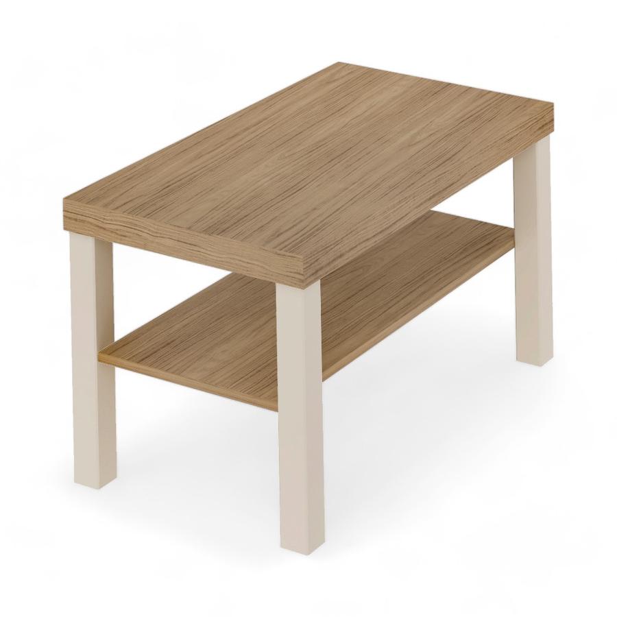 Mesa De Centro Baum Up 80x45 Cm Café Roble/Blanco