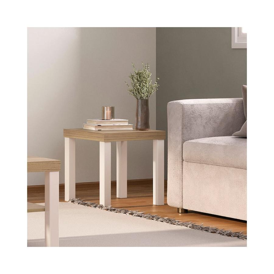 Mesa De Apoyo Baum Up 45x45 Cm Café Roble/Blanco