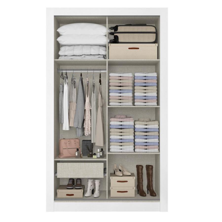 Closet Baum City Glass 2 Puertas Corredera Blanco