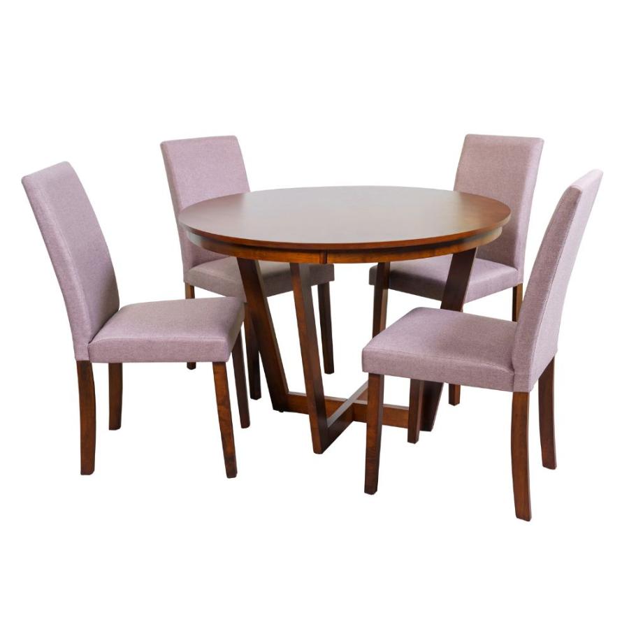 Comedor Redondo Baum Lucca 4 Sillas