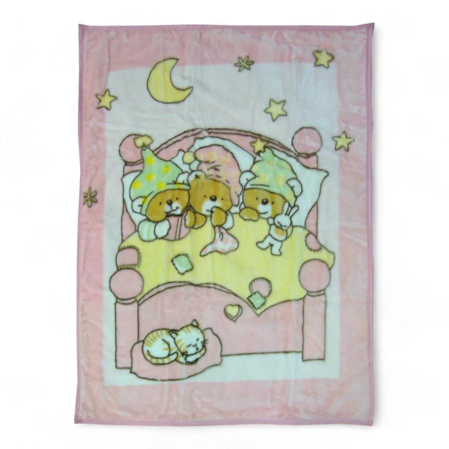 Frazada Revers Bebesit Oso Rosa