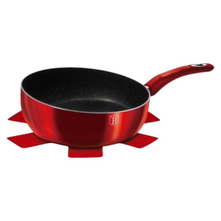 Wok Antiadherente 26 Cm Berlinger Haus Metallic Line Rojo