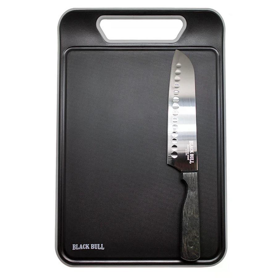 Set Tabla + Cuchillo Santoku Black Bull Negro