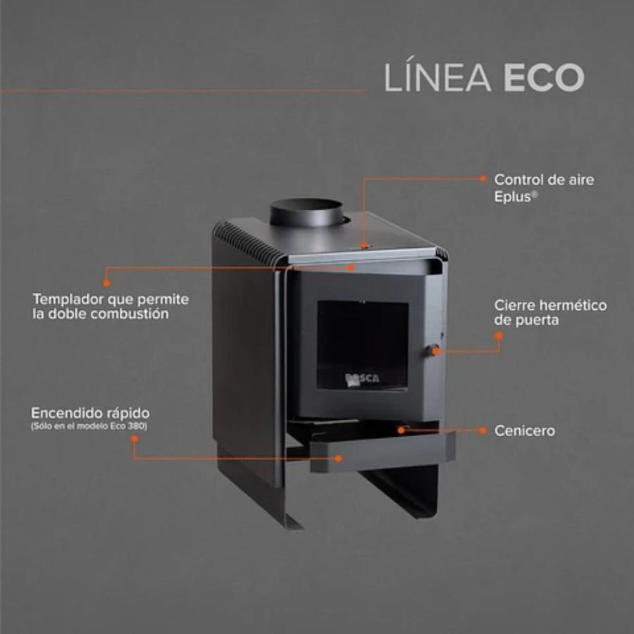Calefactor Bosca A Leña Eco 350 Cert.
