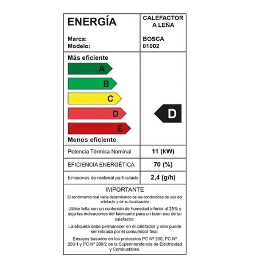 Calefactor Bosca A Leña Gold 380 Negro