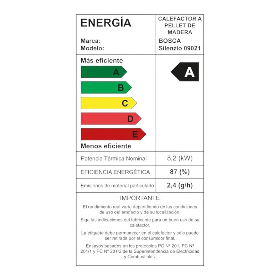 Estufa a Pellet Bosca Silenzio Negro