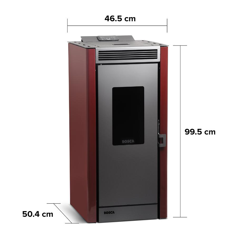 Estufa a Pellet Bosca Black Vision Roja
