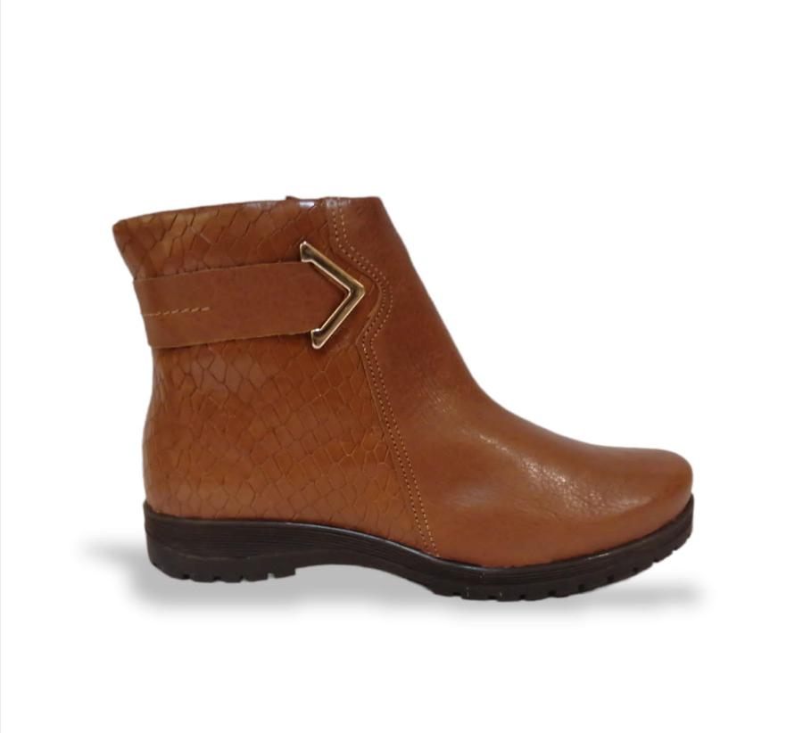 Botin cuero cafe 2025 mujer