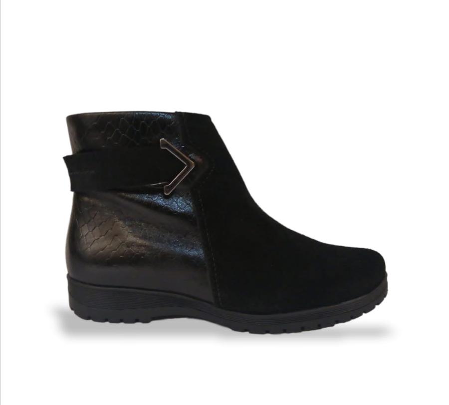 Botin Cuero Mujer Bottero Camurca 337702 Negro