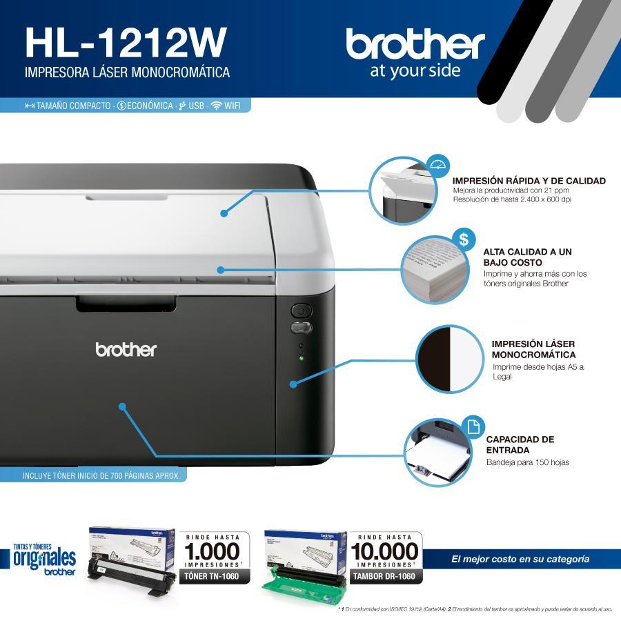 Impresora Laser Brother Hl1212 Wi Fi