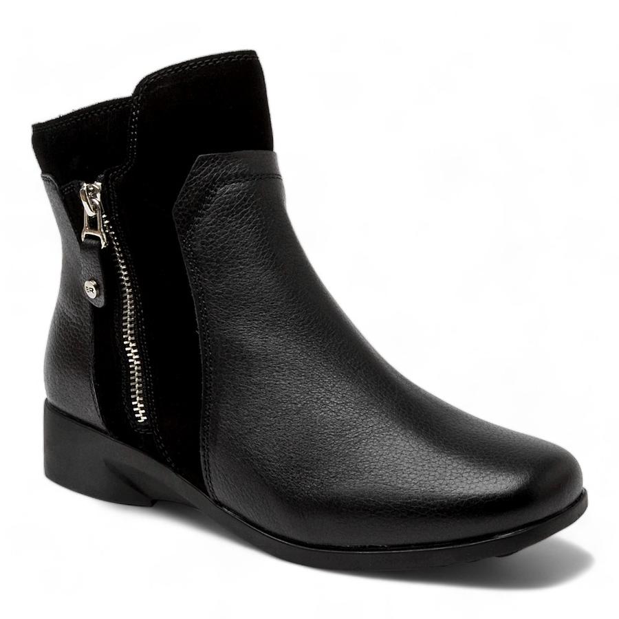 Botin Casual Mujer Bruno Rossi Cuero Negro