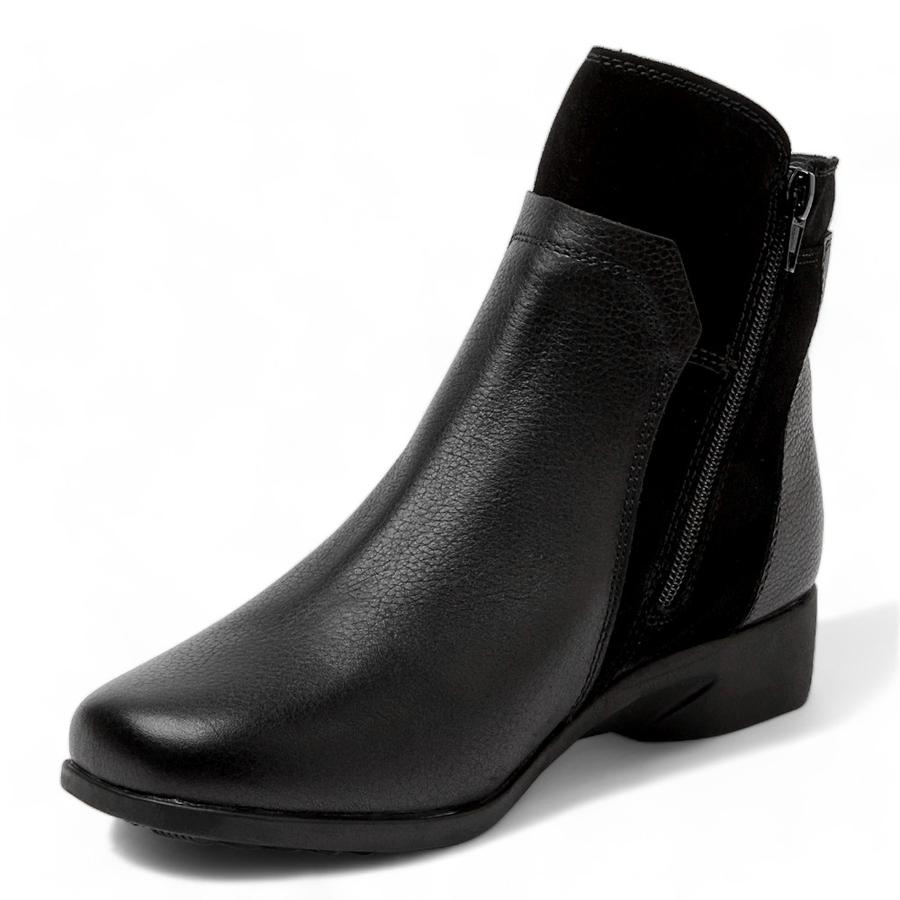 Botin Casual Mujer Bruno Rossi Cuero Negro