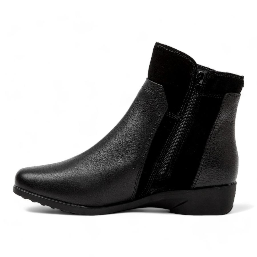 Botin Casual Mujer Bruno Rossi Cuero Negro