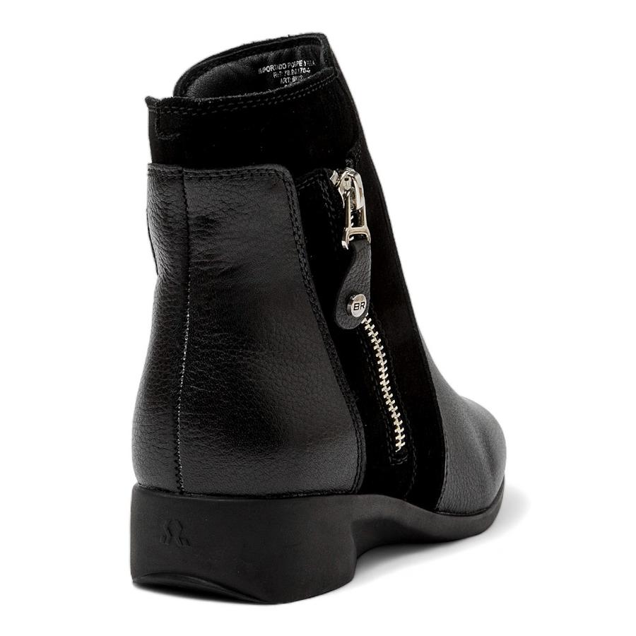 Botin Casual Mujer Bruno Rossi Cuero Negro