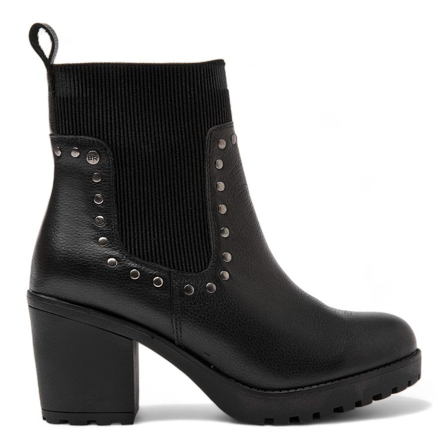 Botin Casual Mujer Bruno Rossi Cuero Negro