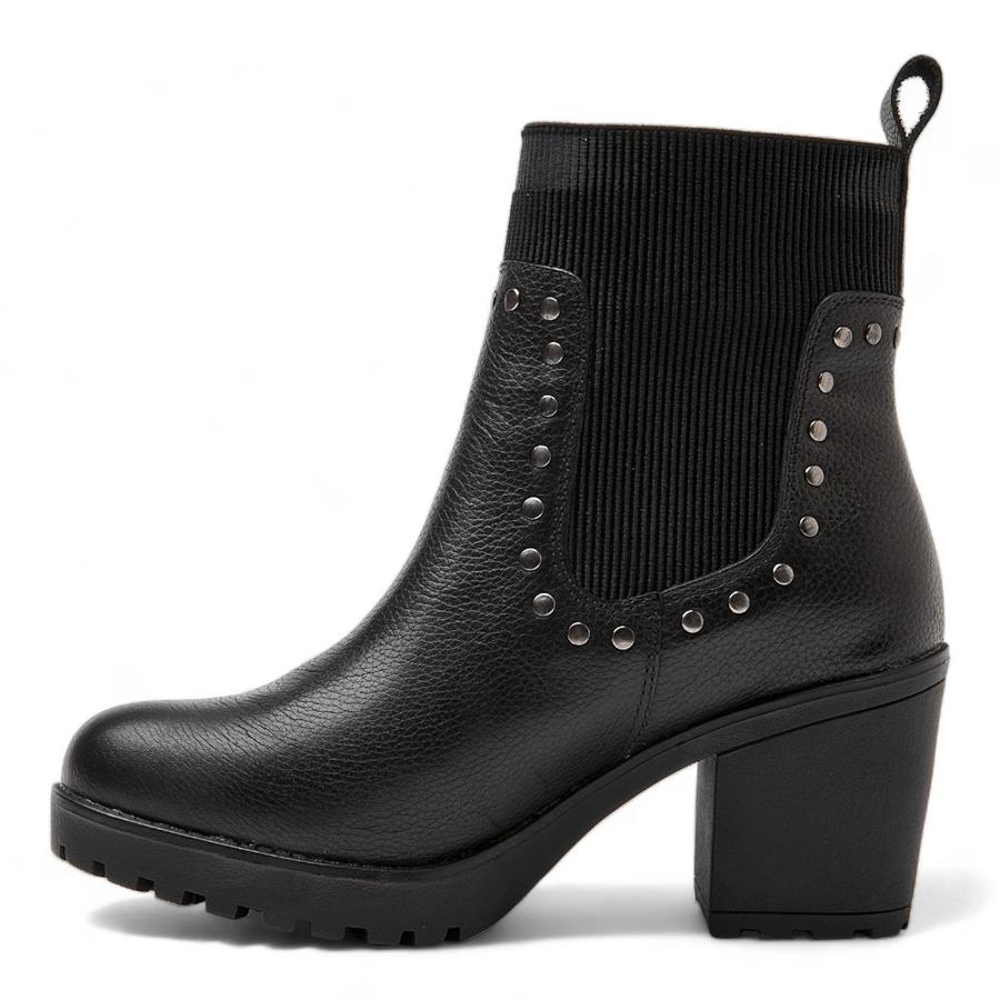 Botin Casual Mujer Bruno Rossi Cuero Negro
