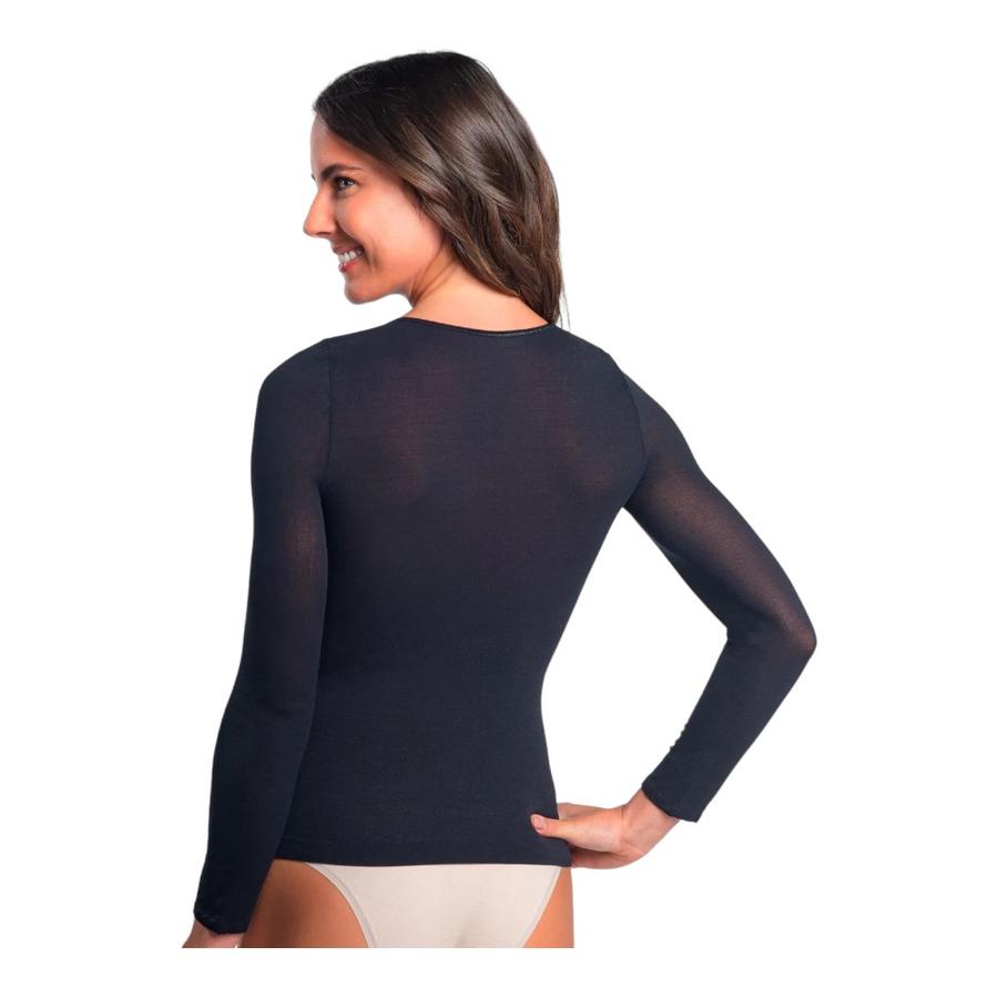 Chemisette Mujer Caffarena Manga Larga Negro