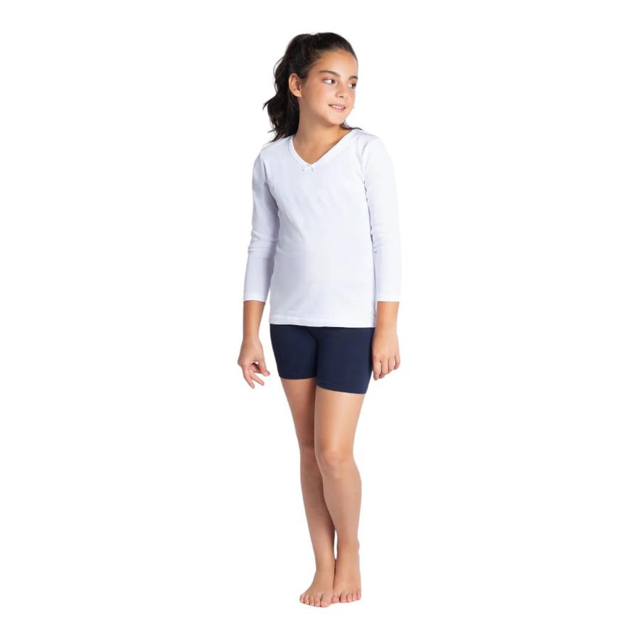 Calza Corta Escolar Mujer Caffarena Microfibra Azul