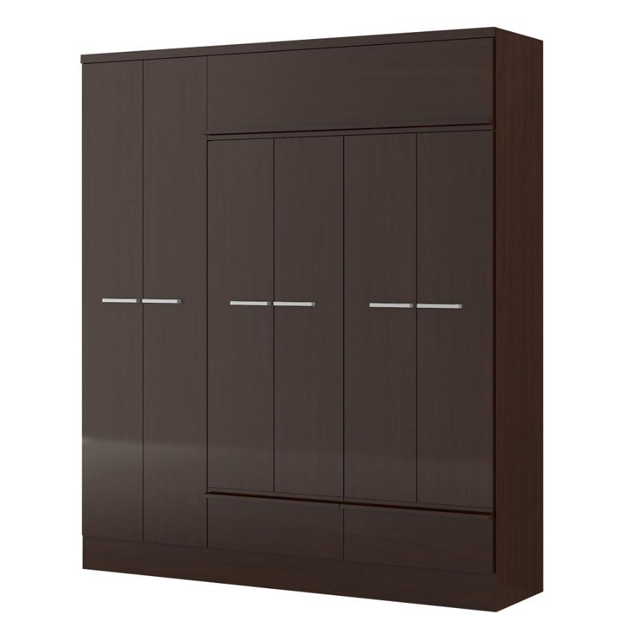 Closet Baum Tabaco Touch 6 Puertas + 2 Cajones