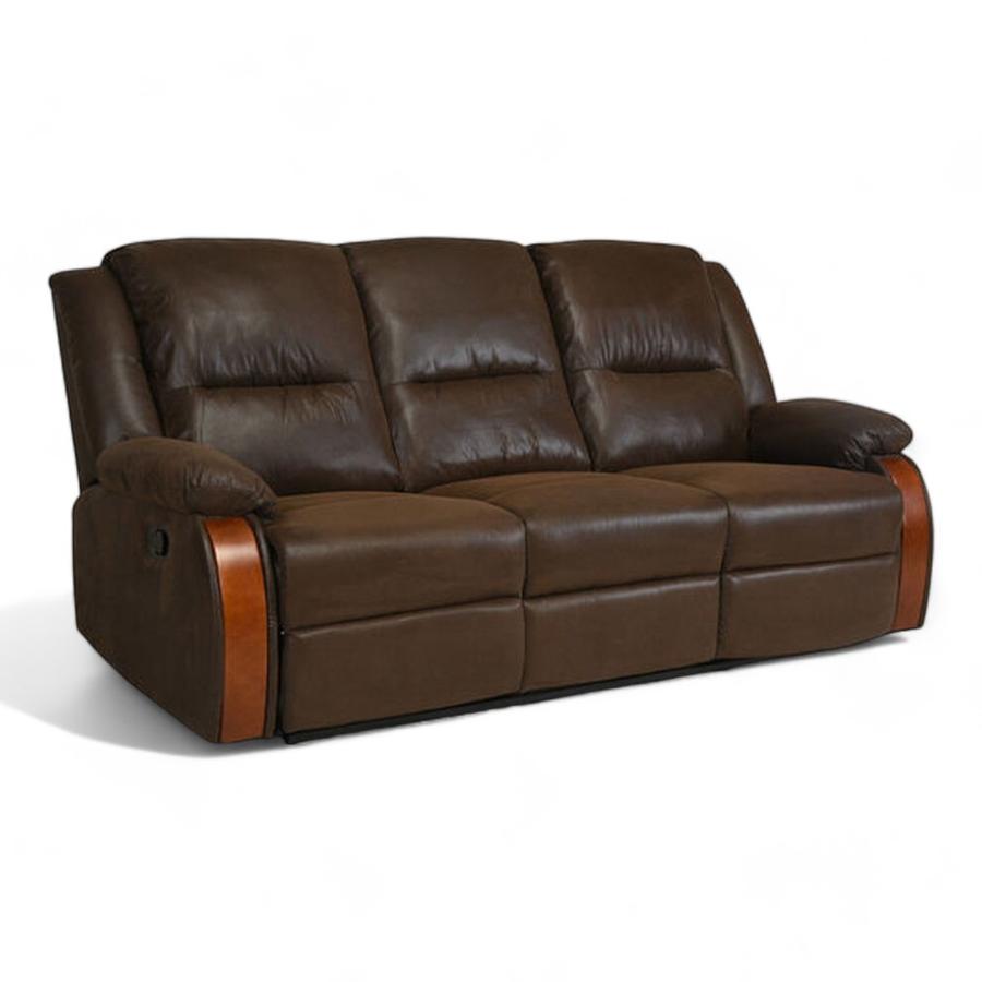 Sofa Rusty Reclinable 3 Cuerpos Cic Café