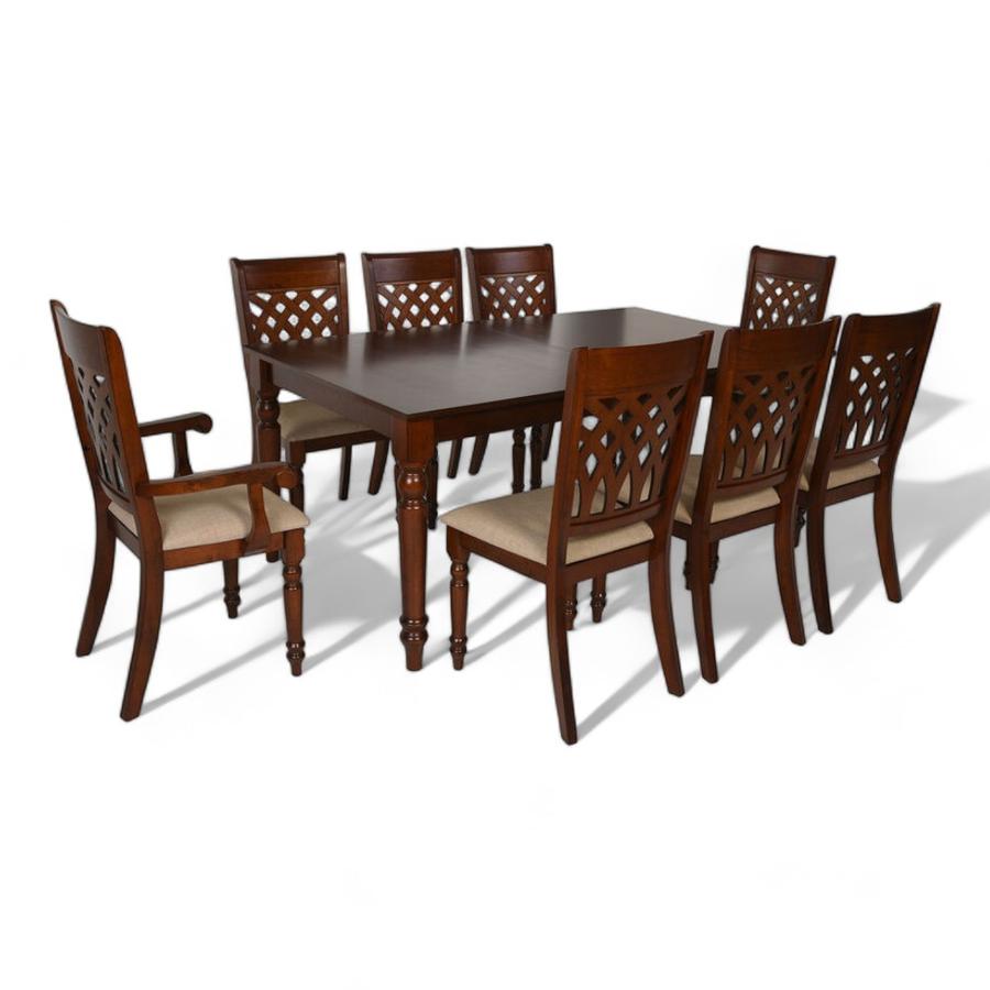 Comedor 6 Sillas + 2 Sitiales Cic Odessa 225 Cm Café