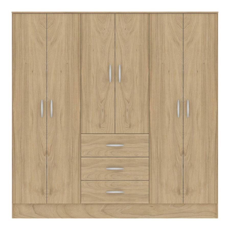 Closet Maipo Cic 6 Puertas+3 Cajones 180Cm Café