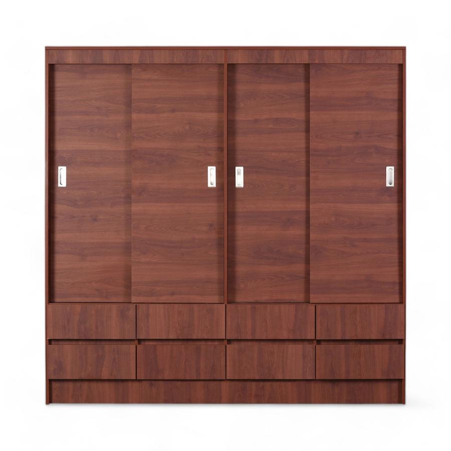 Clóset CIC Maule 4 Puertas 8 Cajones 180x180x51 Cm Café