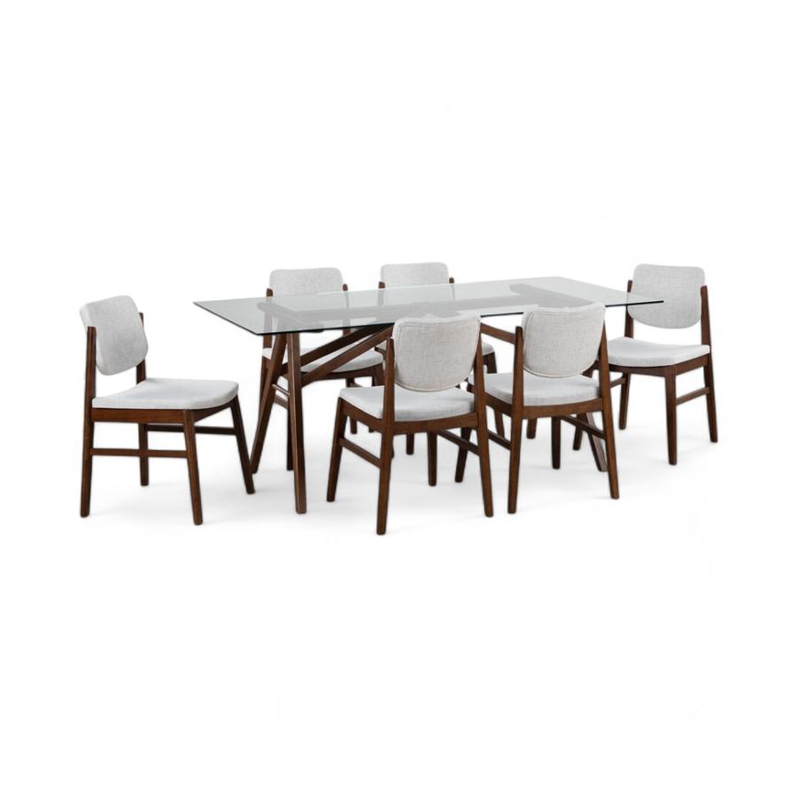 Comedor De Vidrio CIC New York 6 Sillas Blanco
