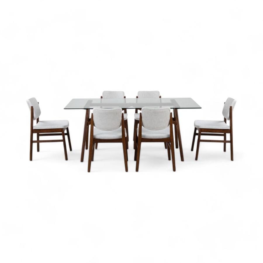 Comedor De Vidrio CIC New York 6 Sillas Blanco