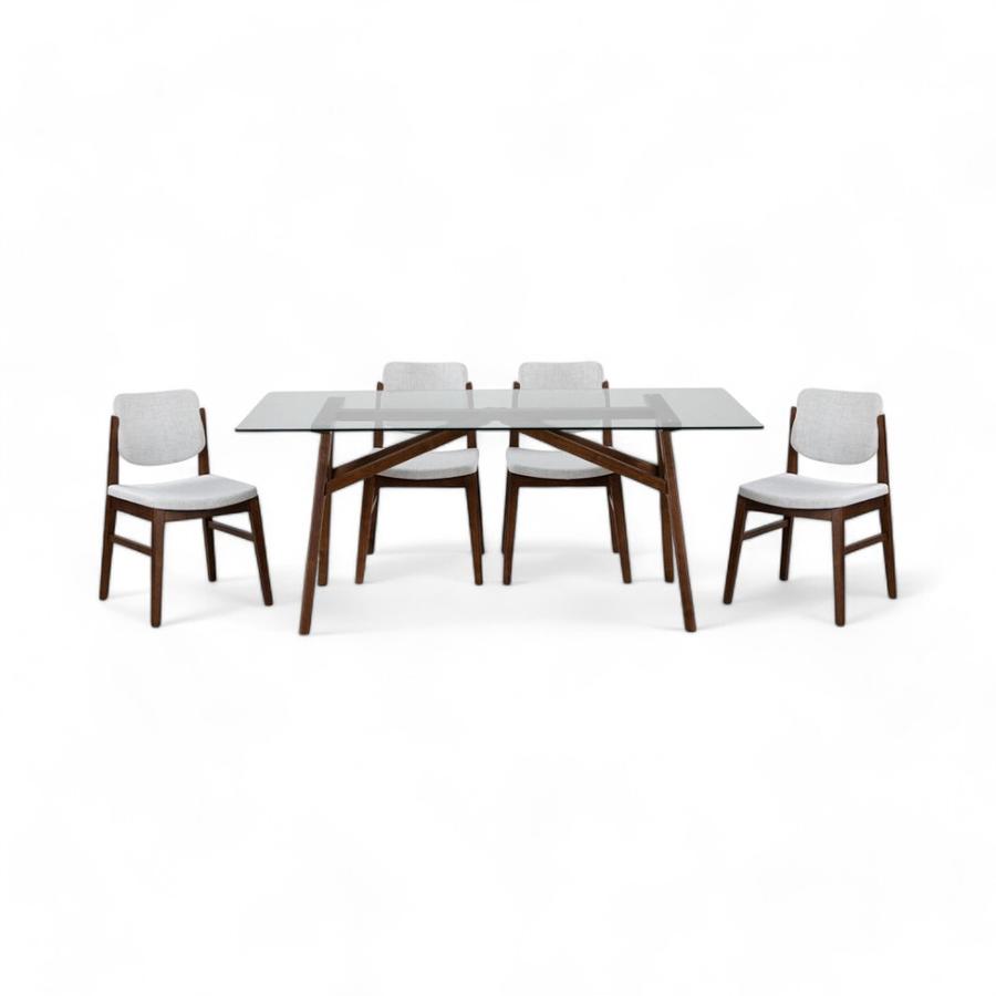 Comedor De Vidrio CIC New York 6 Sillas Blanco