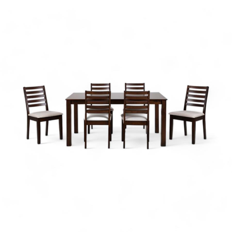 Juego Comedor CIC 6 Sillas Helena 160x100 Cm Beige/Café