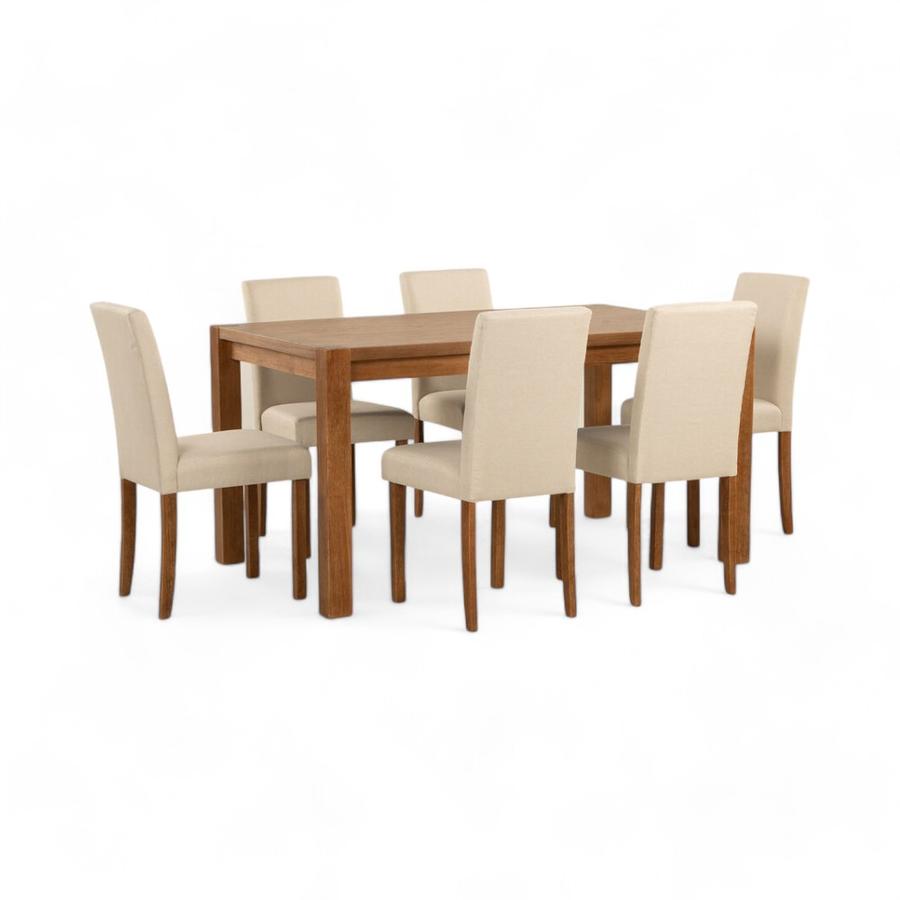 Comedor CIC Phoenix Rectangular 6 Sillas Beige