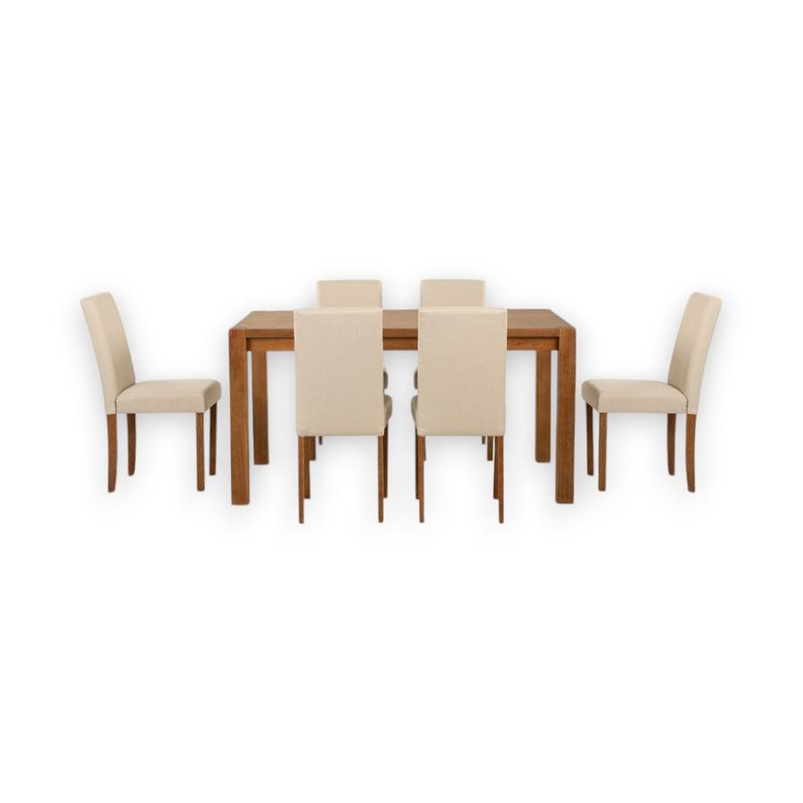 Comedor CIC Phoenix Rectangular 6 Sillas Beige