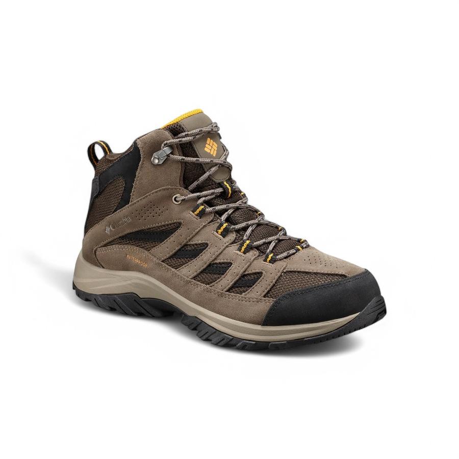 Botín Outdoor Hombre Columbia CrestWood Mid Waterproof Café