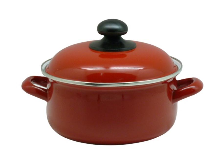Cacerola Enlozada 24cm 5lt Rojo