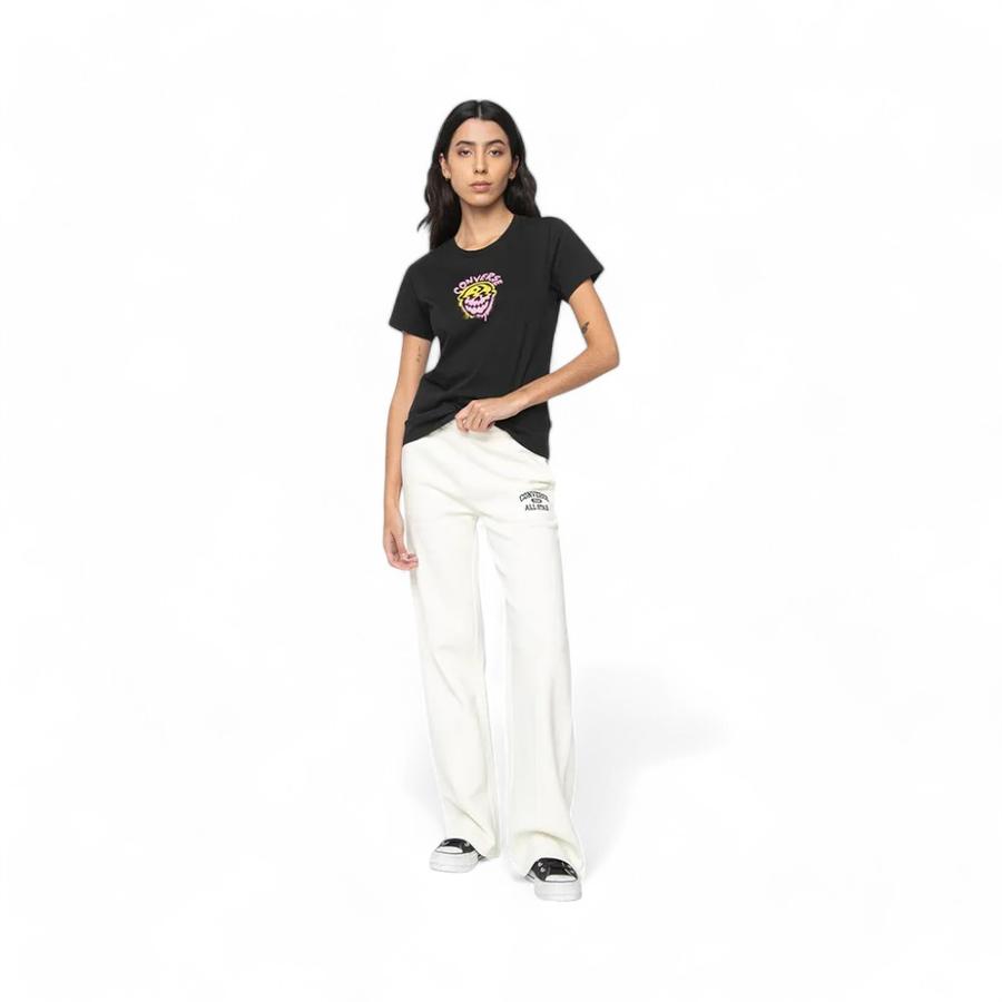 Polera Mujer Converse Spray Paint Skull Manga Corta Negro